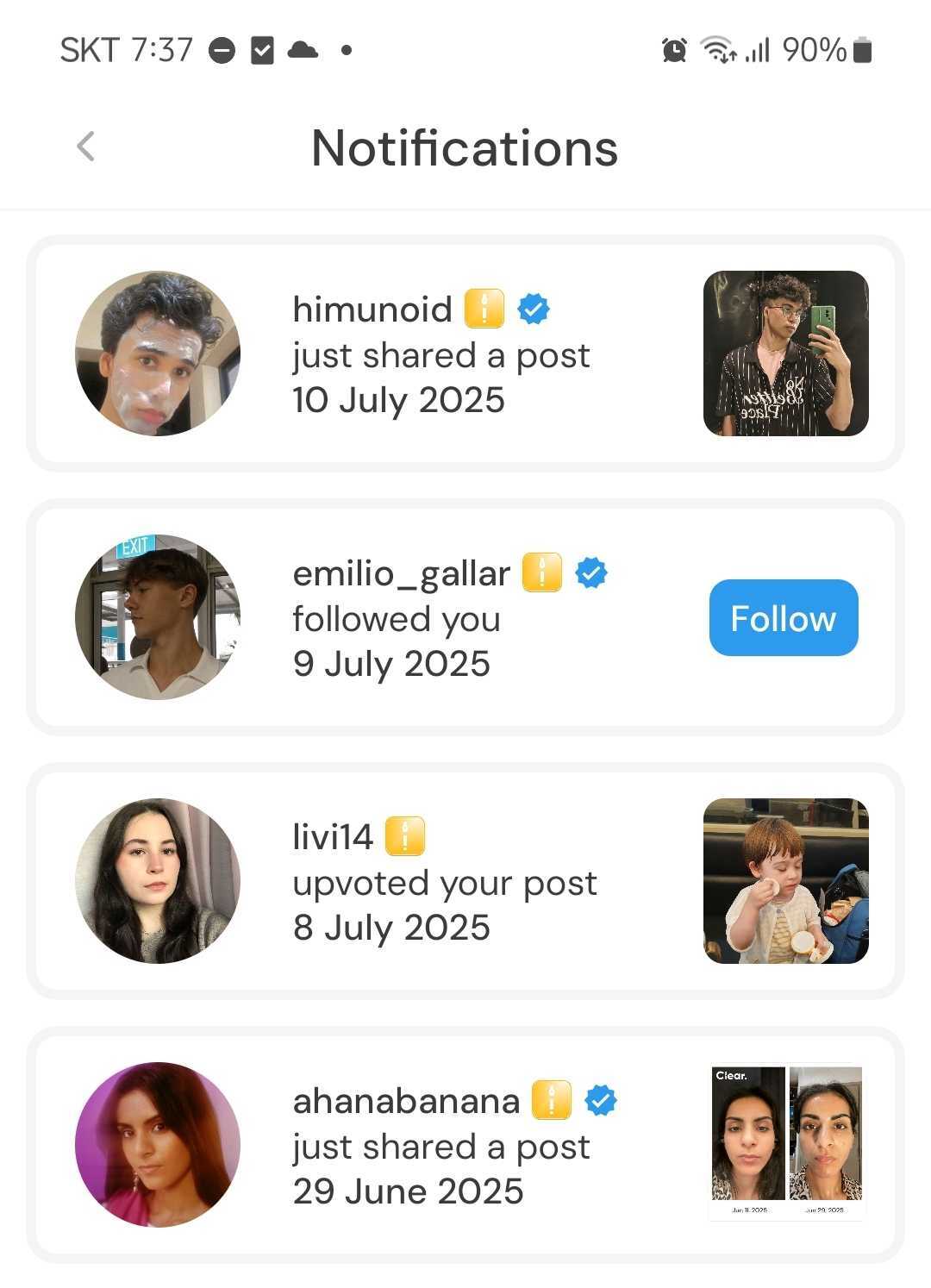Notification History Screen